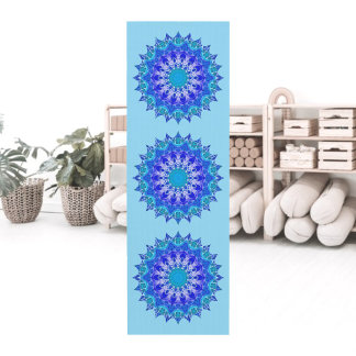 Tapete De Yoga Azure Flower Mandala Yoga Mat