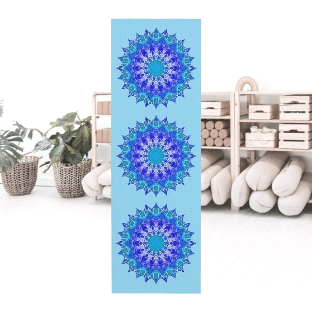 Tapete De Yoga Azure Flower Mandala Yoga Mat (Criador carregado)