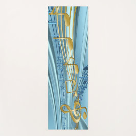 Tapete De Yoga  Baby blue Musical Notes