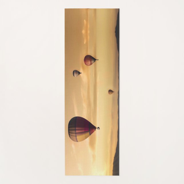 Tapete De Yoga Balões de ar quente no céu Ouro (Frente)