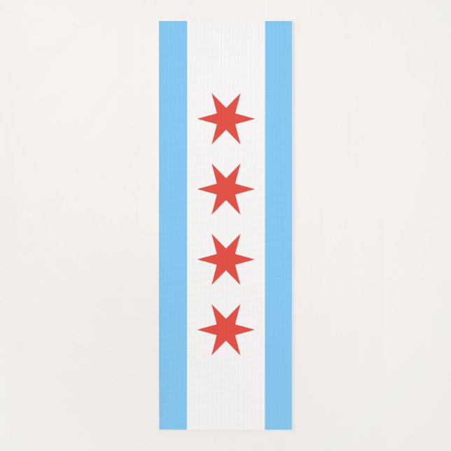 Tapete De Yoga Bandeira de Chicago Yoga Mat (Frente)