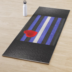 Tapete De Yoga bandeira do orgulho de couro SlipperyJoe's preta a