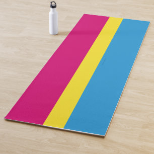 Tapete De Yoga bandeira do orgulho pansexual SlipperyJoe rosa âmb