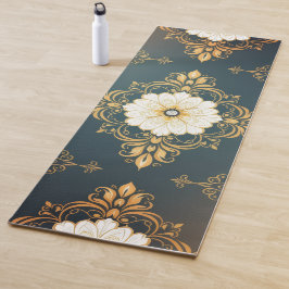 Tapete De Yoga "Barockes Ornament-Muster in Gold und Schwarz" Dec