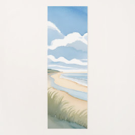 Tapete De Yoga Beach Shore Walk | Coastal Ocean Watercolor