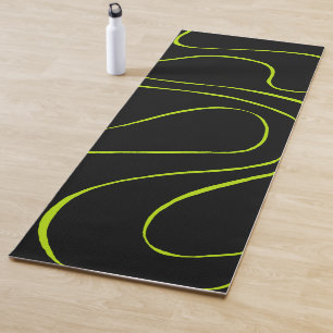 Tapete De Yoga Bei e Fluxo 2 em Verde limão e Preto