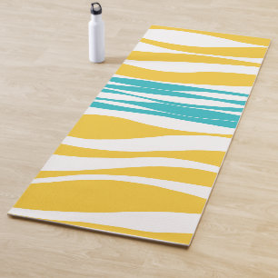 Tapete De Yoga Bei e Fluxo - Turquesa e Amarelo