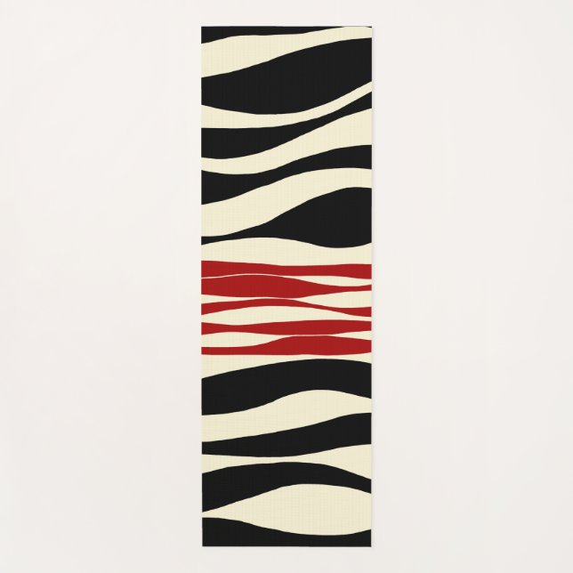 Tapete De Yoga Bei e Fluxo - Vermelho e Creme (Frente)