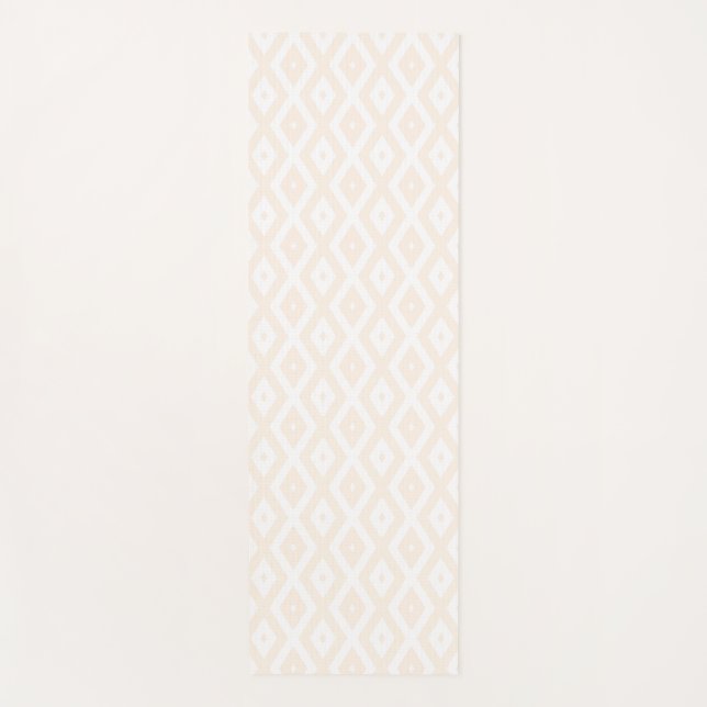 Tapete De Yoga Beige and white diamond pattern (Frente)