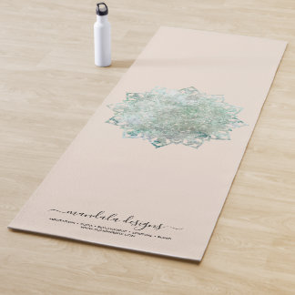 Tapete De Yoga Beige Black 2 Sided Mandala