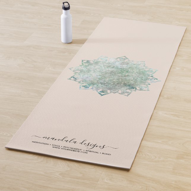 Tapete De Yoga Beige Black 2 Sided Mandala (In Situ)