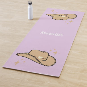 Tapete De Yoga Beige Lilac Cowgirl Rodeo Personalizado