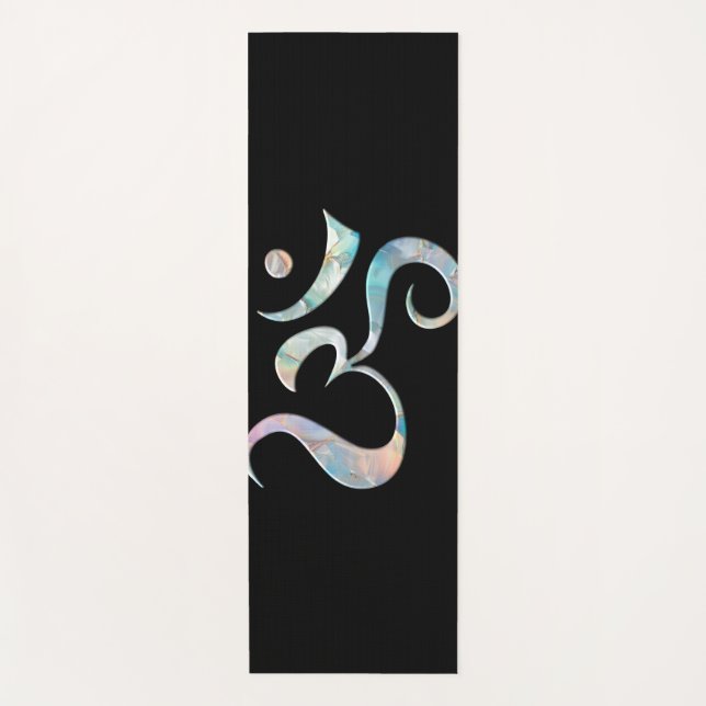 Tapete De Yoga Beige Marbled Om  (Frente)