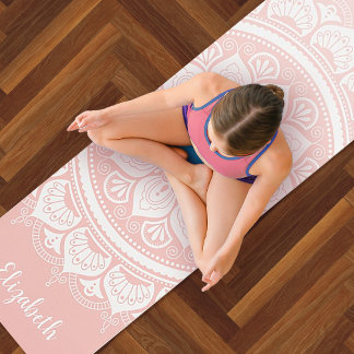 Tapete De Yoga Belo Mandala Rosa Exercício Yoga Mat