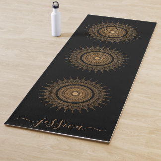 Tapete De Yoga Belo nome Dourado Mandala