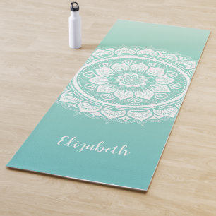 Tapete De Yoga Belo Teal Mandala Padrão Yoga Mat