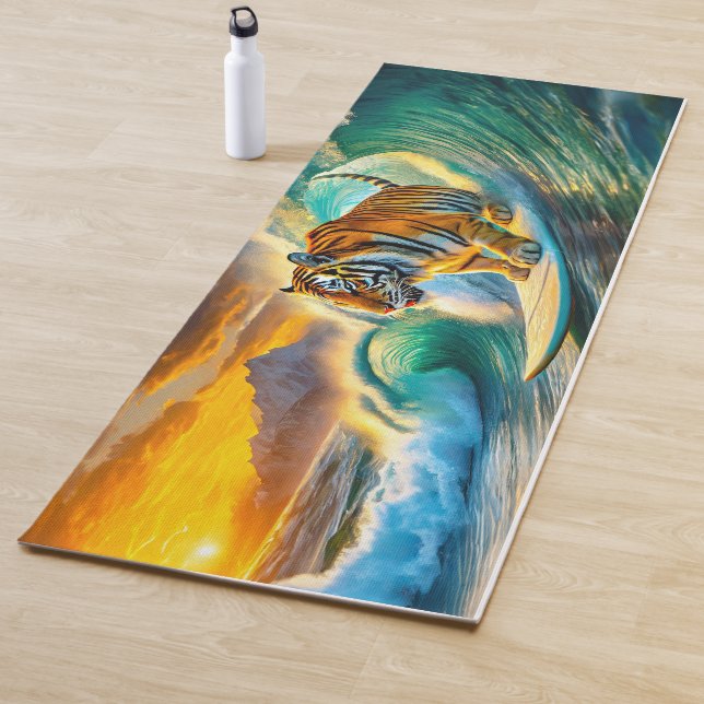 Tapete De Yoga Bengala Em Um Design De Surfboard Por Rich AMeN Gi (In Situ)