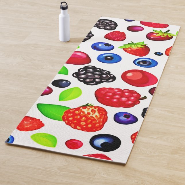 Tapete De Yoga Berry Burst: Padrão de Fruta (In Situ)