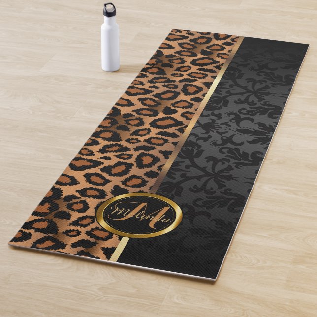 Tapete De Yoga Black Damask e Brown Leopardo (In Situ)