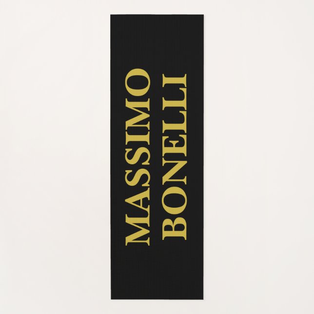 Tapete De Yoga Black Gold Modern Minimalist Elegant Your Name (Frente)