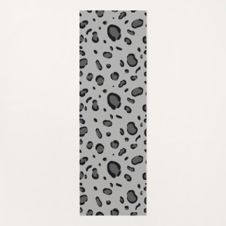 Tapete De Yoga Black Leopard Pattern On Grey