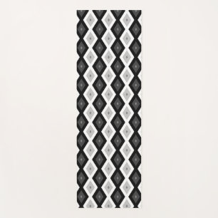 Tapete De Yoga Black, white and grey diamond pattern