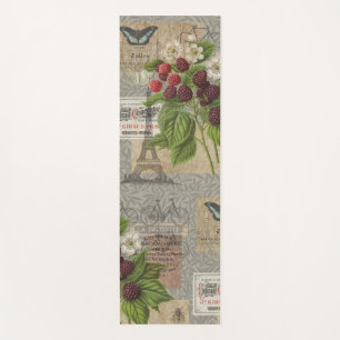 Tapete De Yoga Blackberry Floral Garden Fllower Butfly Art