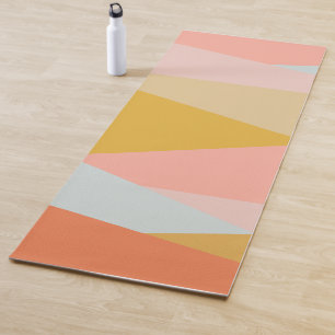 Tapete De Yoga Bloco de cor geométrica de Abstrato em pastéis d