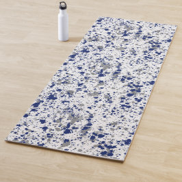 Tapete De Yoga Blue And Grey Paint Splash And Splatter Pattern