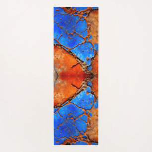 Tapete De Yoga Blue e Orange Rusty Metal