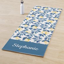 Blue Lemon Watercolor Custom Name