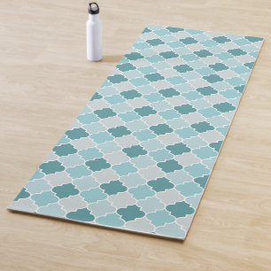 Tapete De Yoga Blue Marroquino Trellis, Laticework, Quatrefoil