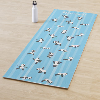 Tapete De Yoga Blue Panda Yoga Mat Custom Name Same on Both Sides