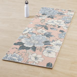 Tapete De Yoga Blue Peonies Peach Botanical Vintage Floral<br><div class="desc">Blue Peonies Peach Botanical Vintage Floral Pattern Yoga Mat</div>