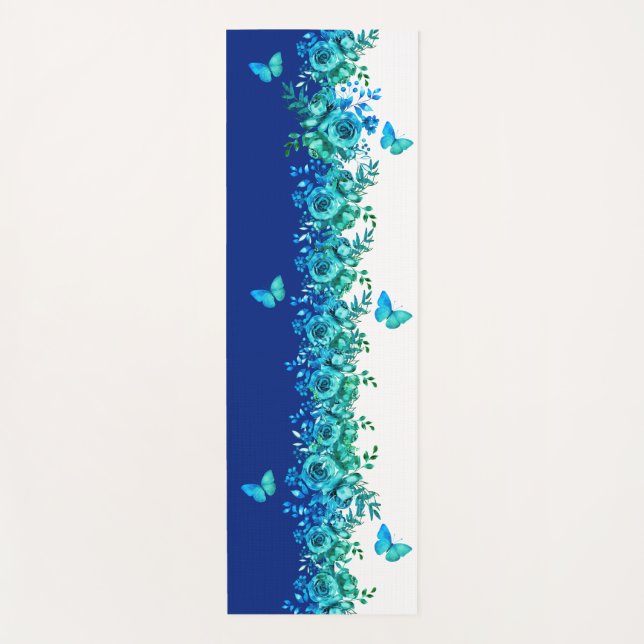 Tapete De Yoga Blue Petal Symphony  (Frente)
