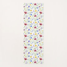 Blue Red Watercolor Wildflower