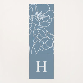 Tapete De Yoga Blue Wildflower Watercolor Custom Name