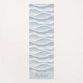 Tapete De Yoga Blue Winter Snowfall Wave Personalized Pattern