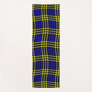 Tapete De Yoga Blue Yellow Plaid Checker Seamless Pattern