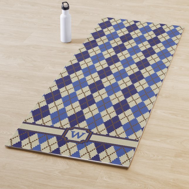 Tapete De Yoga Blueberry Scone Argyle Mat (In Situ)