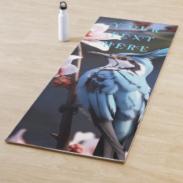 Tapete De Yoga Bluejay e Flores Personalizados
