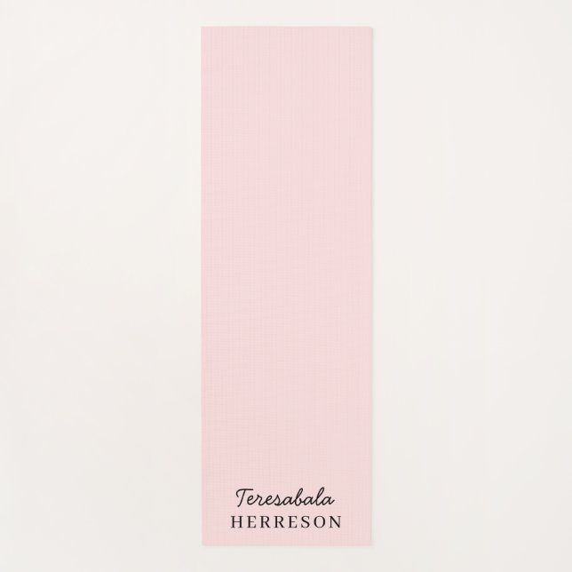 Tapete De Yoga Blush Pink Monogram Modern Minimal Feminine Art (Frente)
