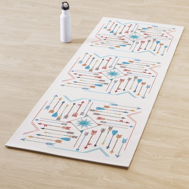 Tapete De Yoga Boho Arrows e Sun V11 Sq ID748 (In Situ)