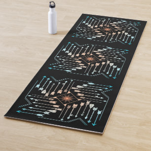 Tapete De Yoga Boho Arrows e Sun V1 ID748