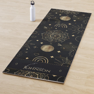 Tapete De Yoga Boho Dourado Espaços Porodles Black Design