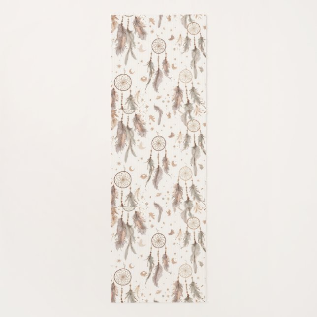 Tapete De Yoga Boho Dream Catcher Yoga Mat Ethereal Feathers (Verso)