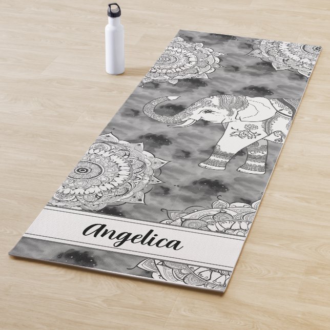Tapete De Yoga Boho Elephant Mandala Yoga Mat (In Situ)