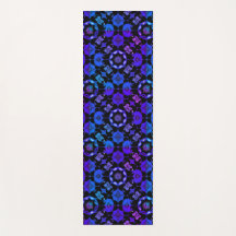 Boho Hippie Azul Roxo Padrão Groovy Retro