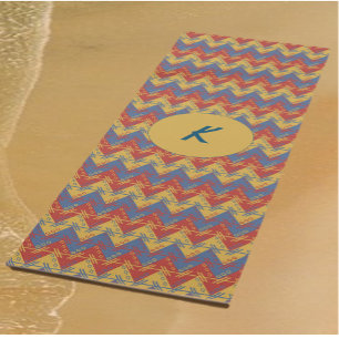 Tapete De Yoga Boho Red Blue and Gold