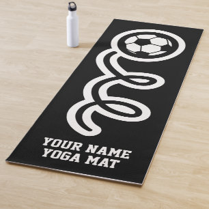 Tapete De Yoga Bola de futebol engraçada esportes nome personaliz